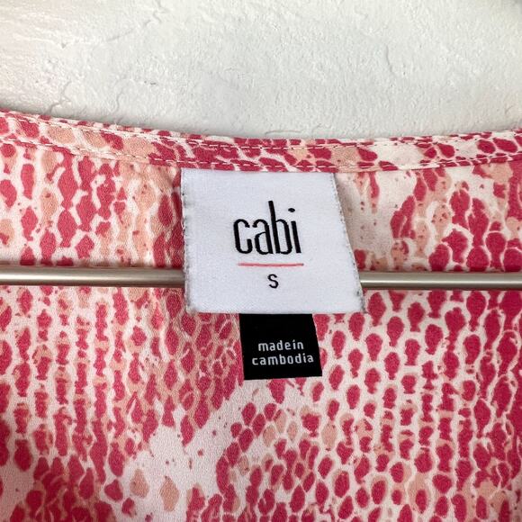 CAbi 5708 Bethany Pink Snakeskin Blouse Small - Picture 2 of 5